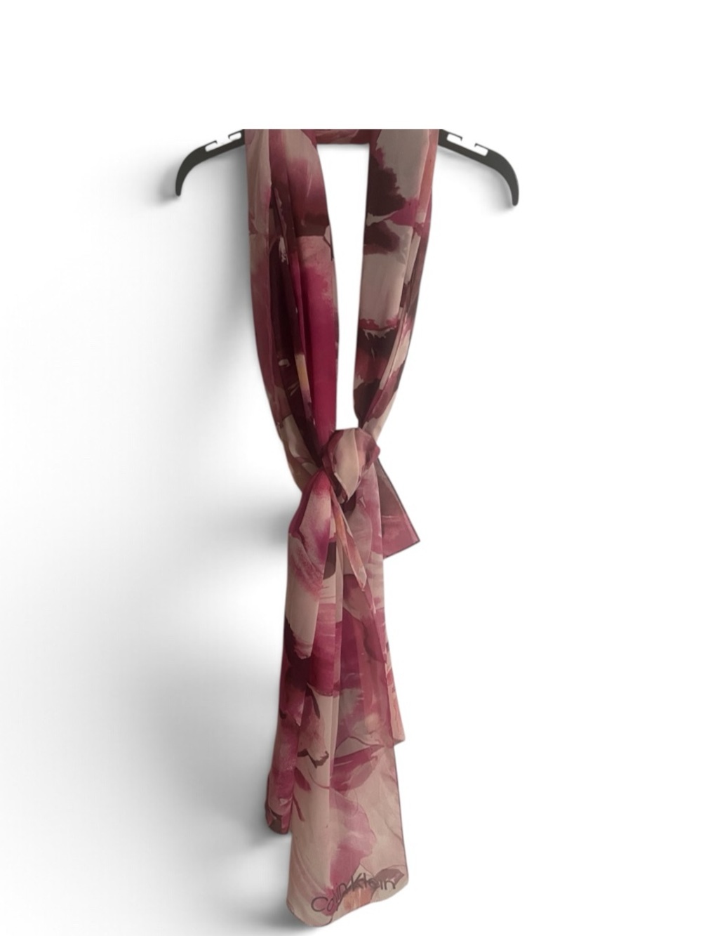 NWT Calvin Klein Abstract Floral Chiffon Scarf